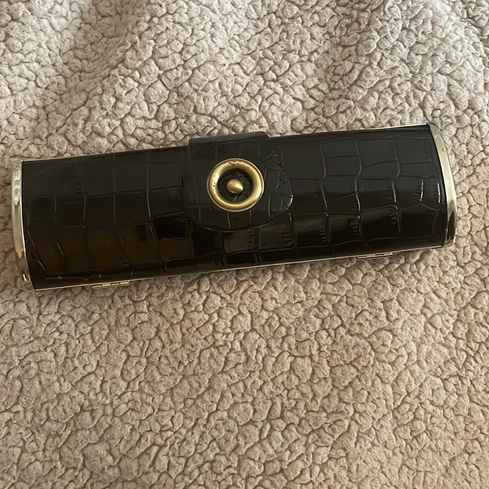 OKPTA Black Faux-ligator Skin Clutch